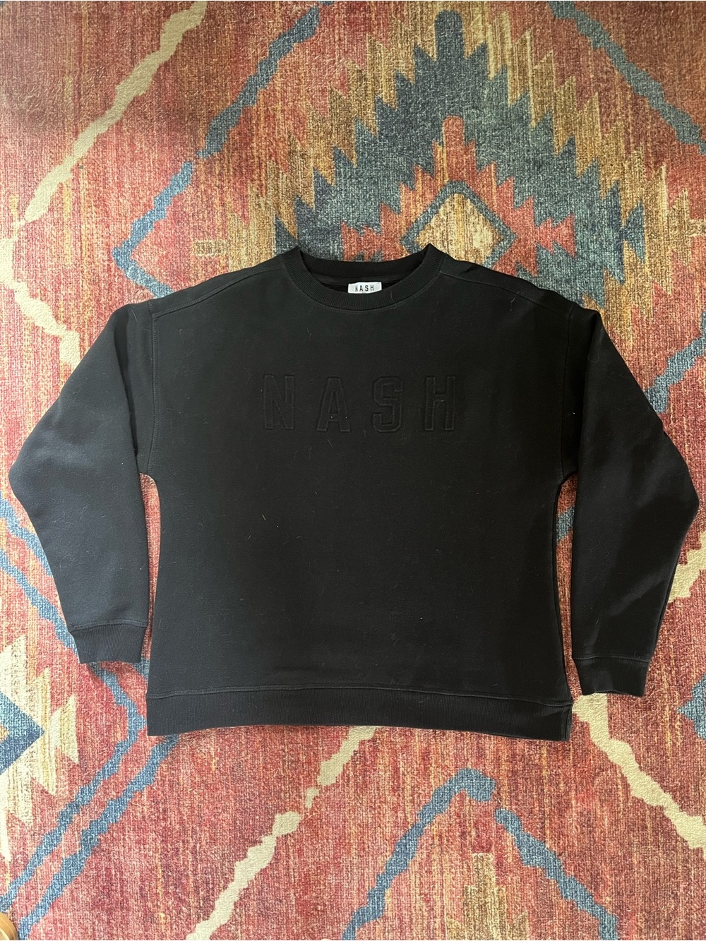 NASH Black Embossed Crew Sweatshirt